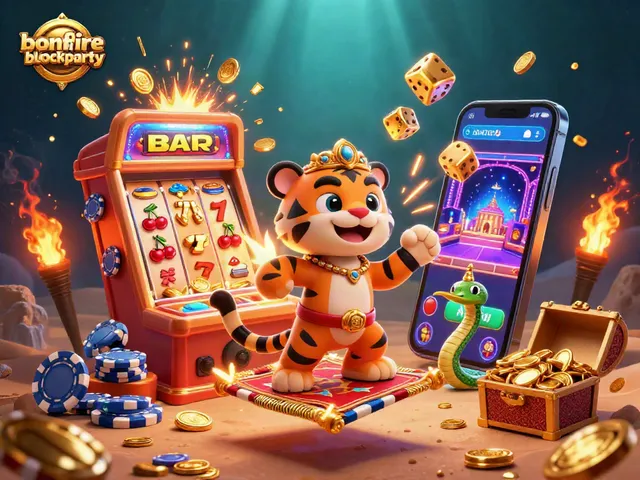 Engage with the bonfireblockparty through a vibrant scene filled with casino magic and excitement.
